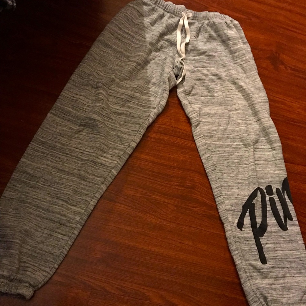 3/$30 VS PINK joggers Heather Grey with drawstring